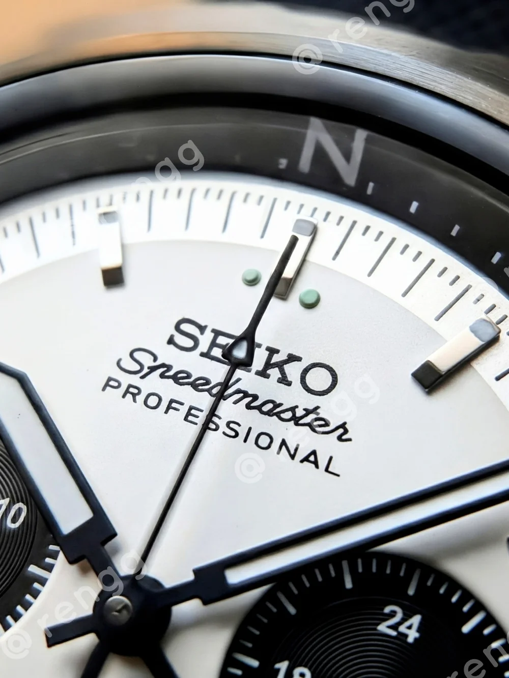 45mm Seiko Speedmaster Professional Men’s Black Panda Chronograph Mod Watch